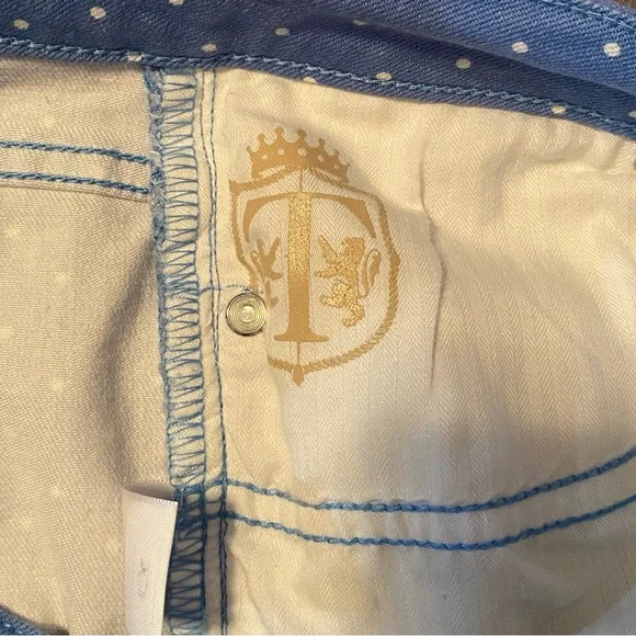 Talbots Blue Polka Dot Signature Slim Crop Jeans Size 4/27 - Picture 5 of 7
